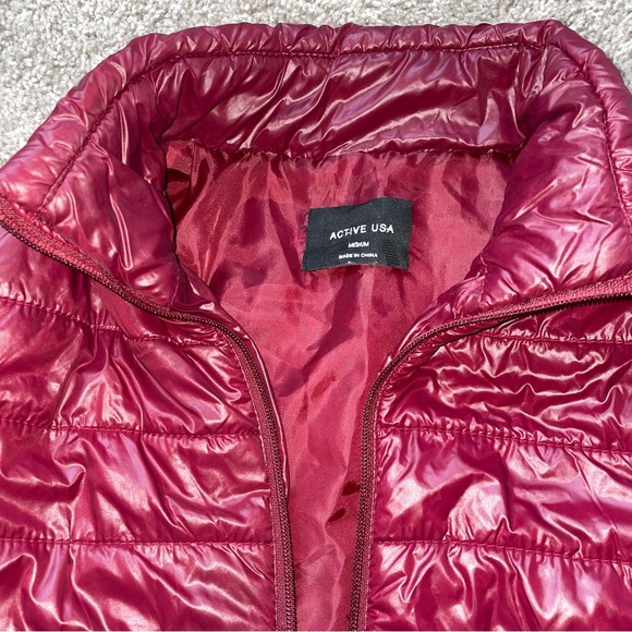 Active Usa puffer maroon jacket medium - Picture 8 of 10
